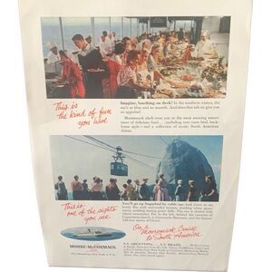 Vintage 1955 Moore McCormack Lines South America Ad Advertisement
